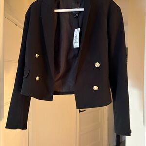 Dynamite Black Blazer with Gold Buttons
